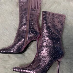 Pink purple metallic boots